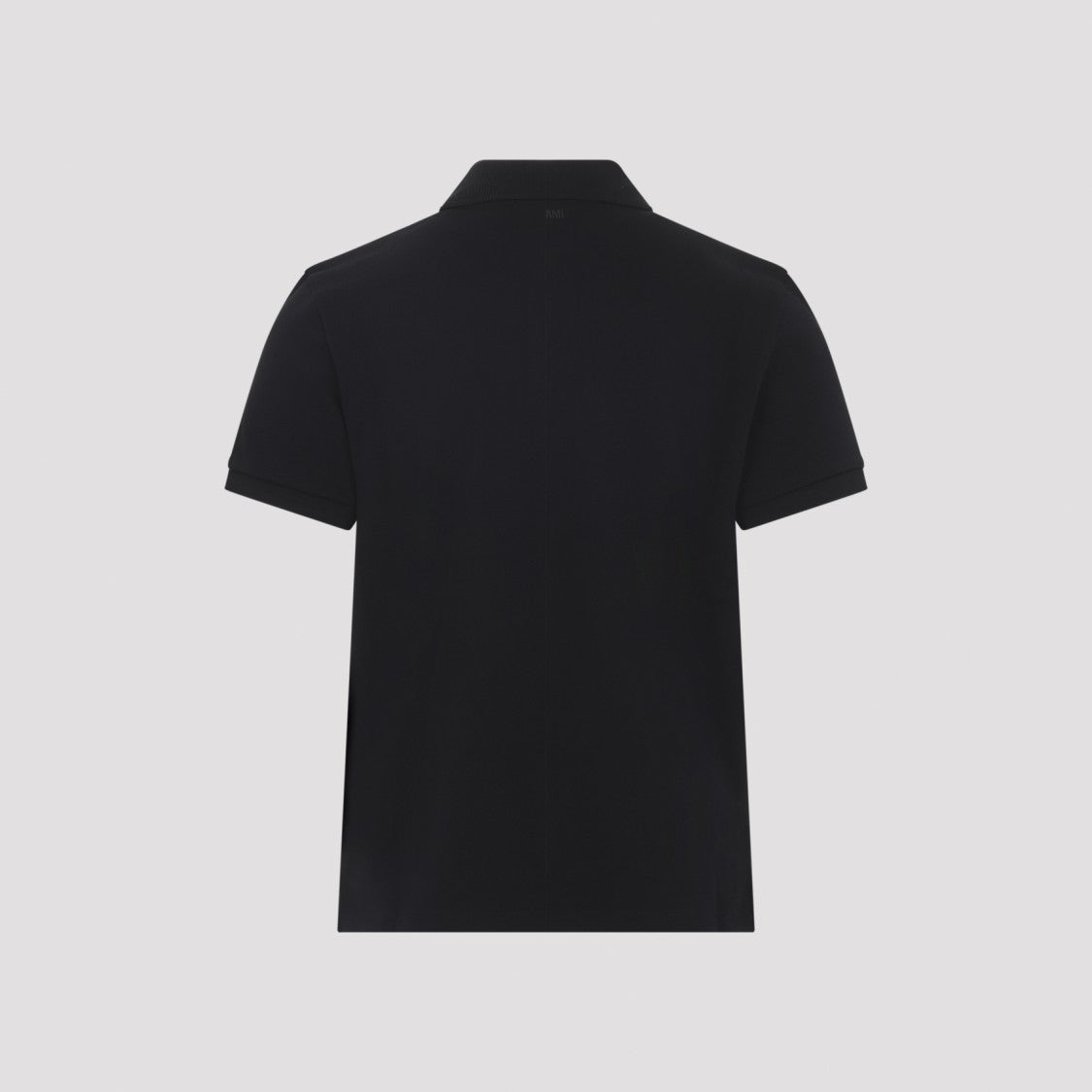 Ami Paris Cotton Black Polo Shirt