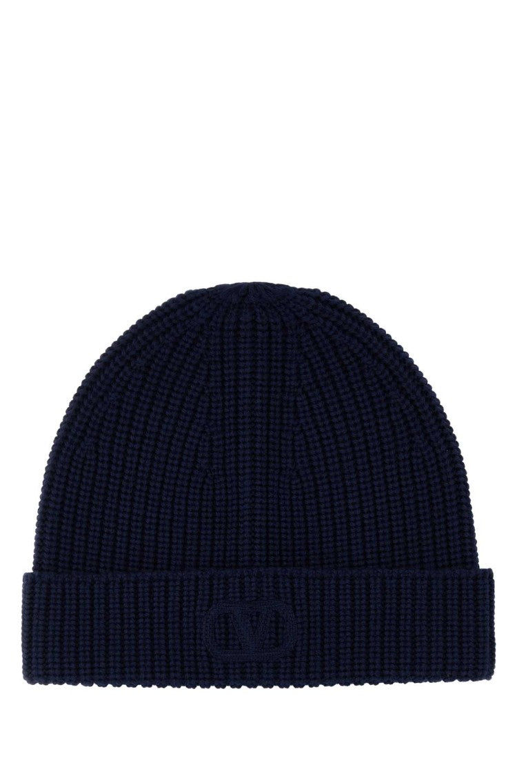 Valentino Garavani Midnight Blue Wool Beanie Hat