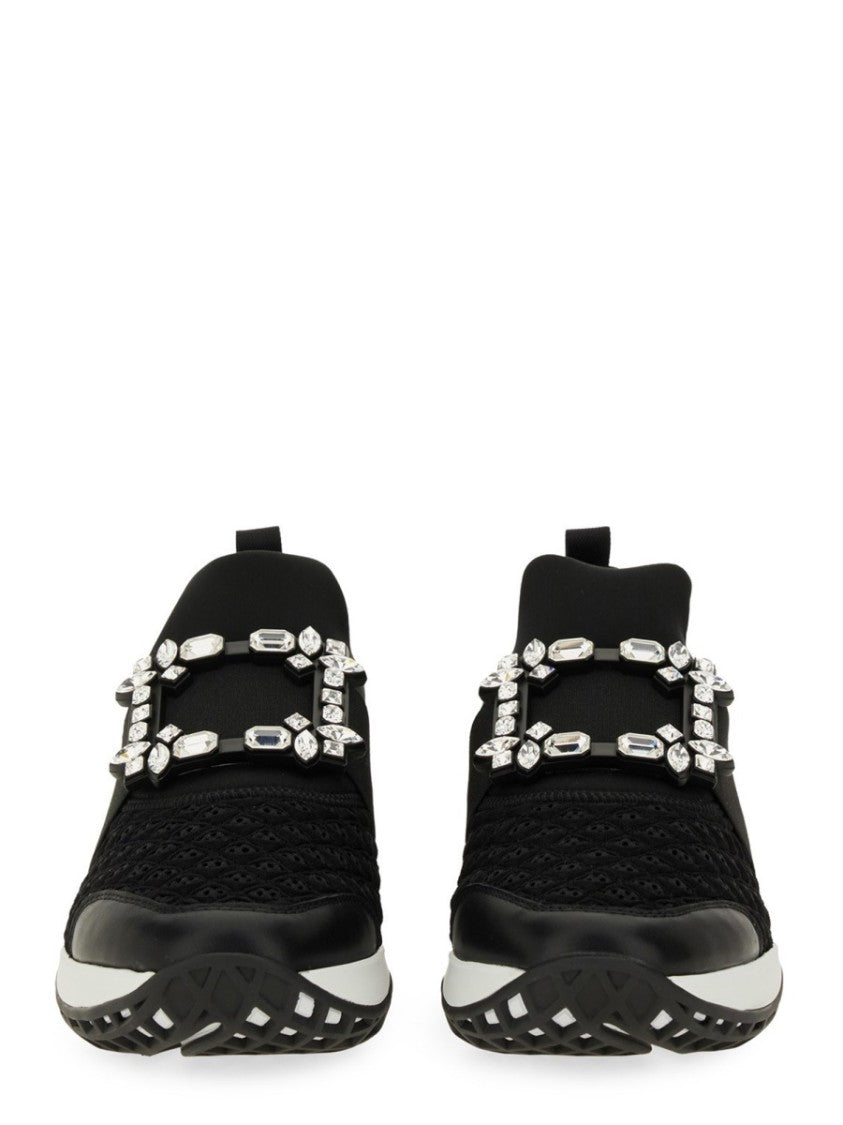 Roger Vivier Viv Run Slip-On Crystal Accents Sneakers