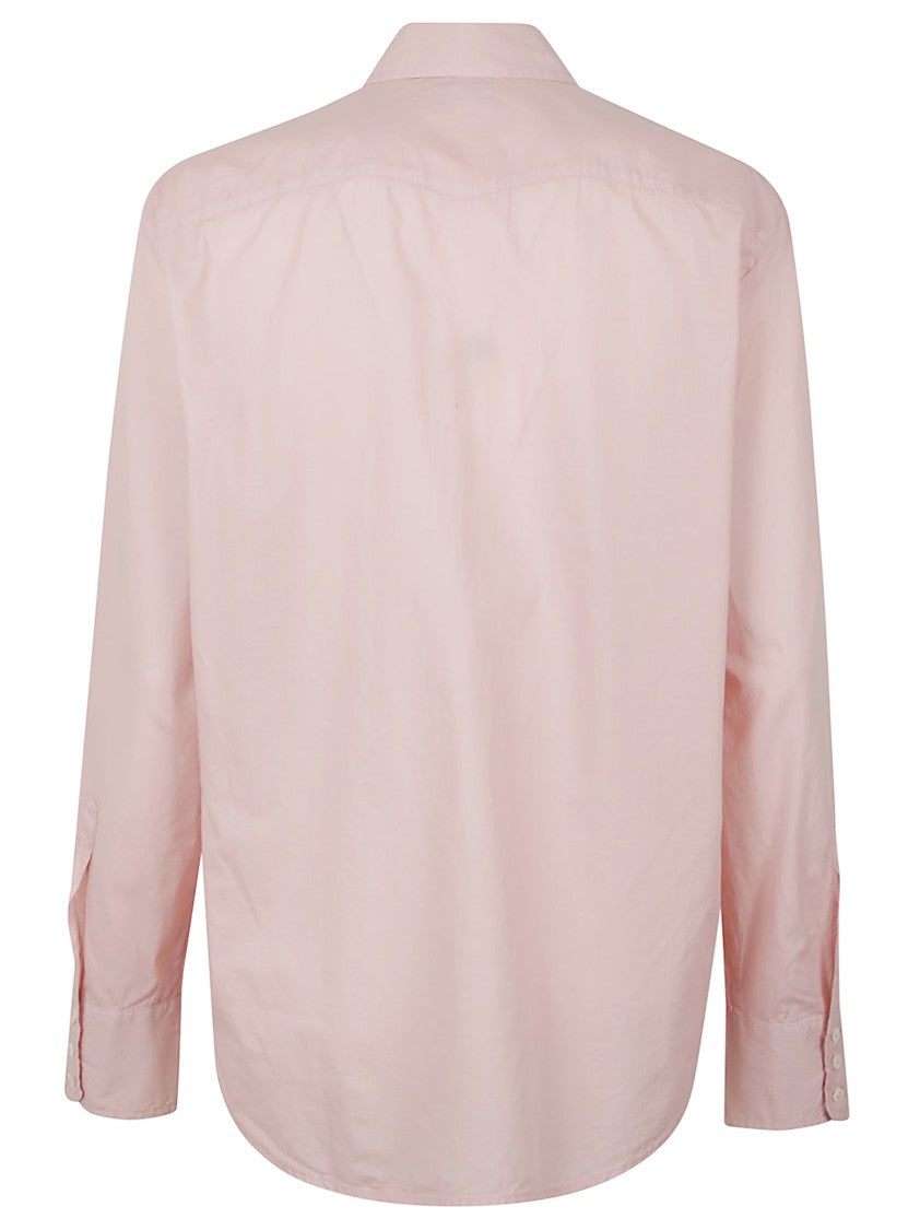 Massimo Alba Cotton Shirt With Classic Collar And Ruffled Placket