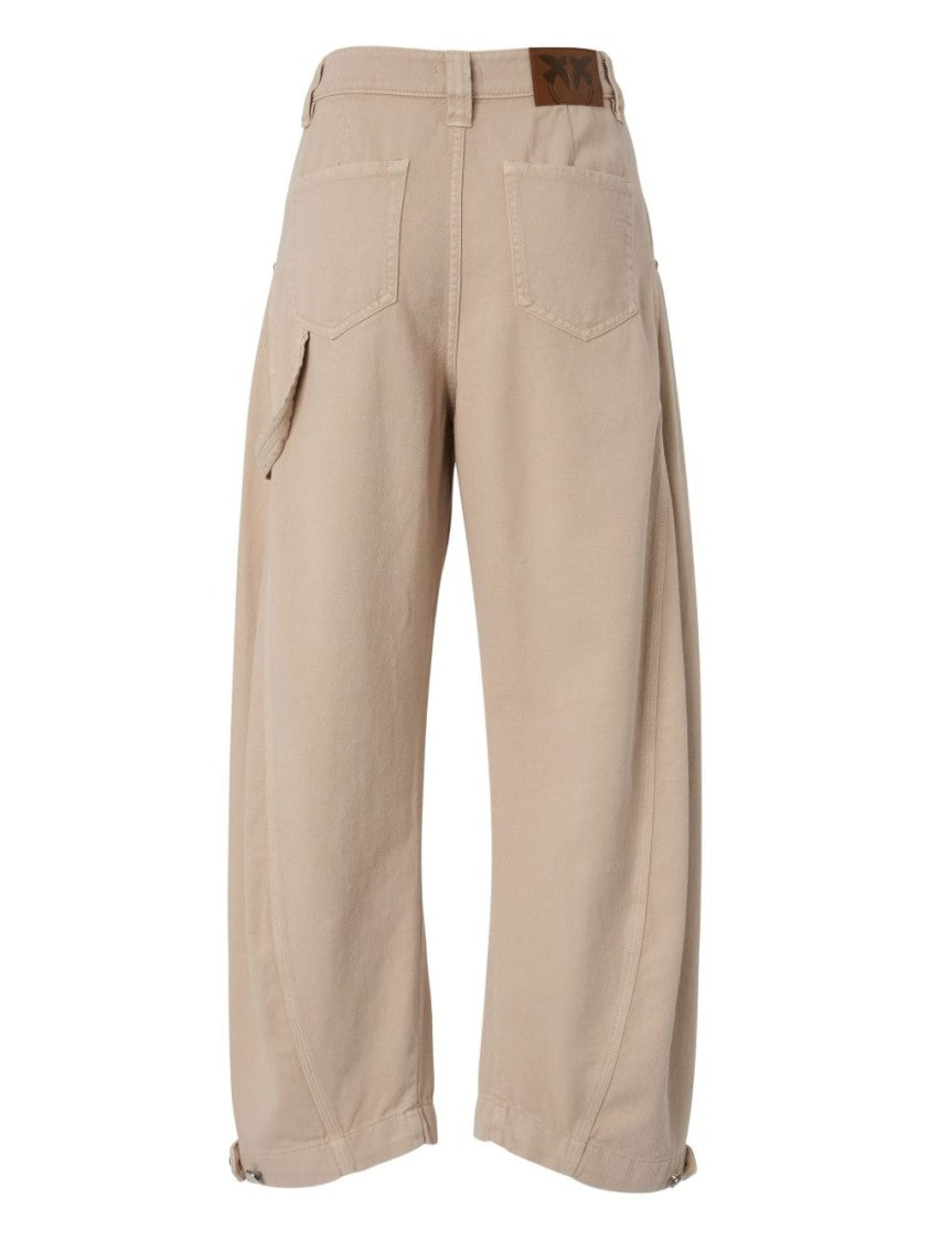 Pinko Cropped Wide-Leg Jeans With High Waist