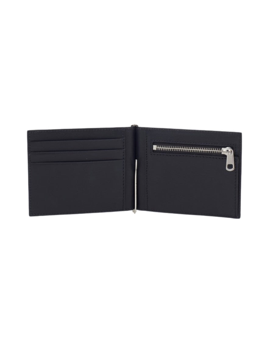 A.P.C. Refined Black Leather Wallet With Subtle Logo And Zippered Compartment