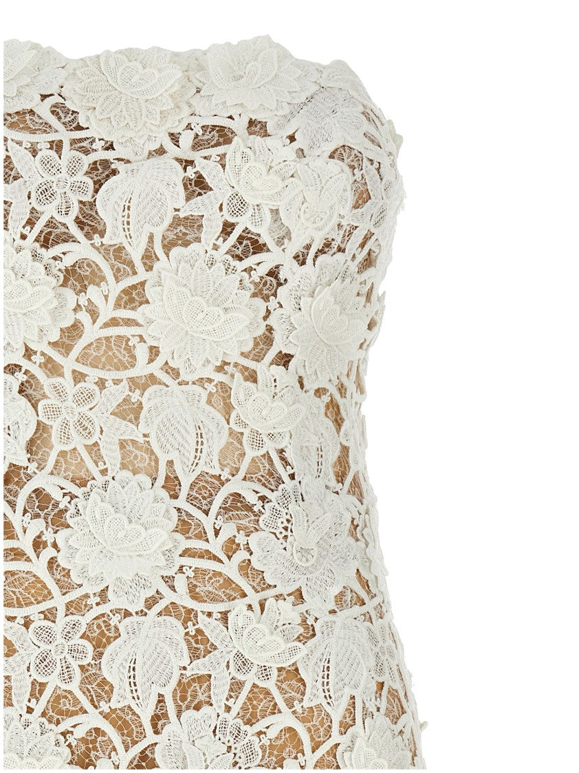 Ermanno Scervino Macramé Lace Sheath Dress With Off-The-Shoulder Design