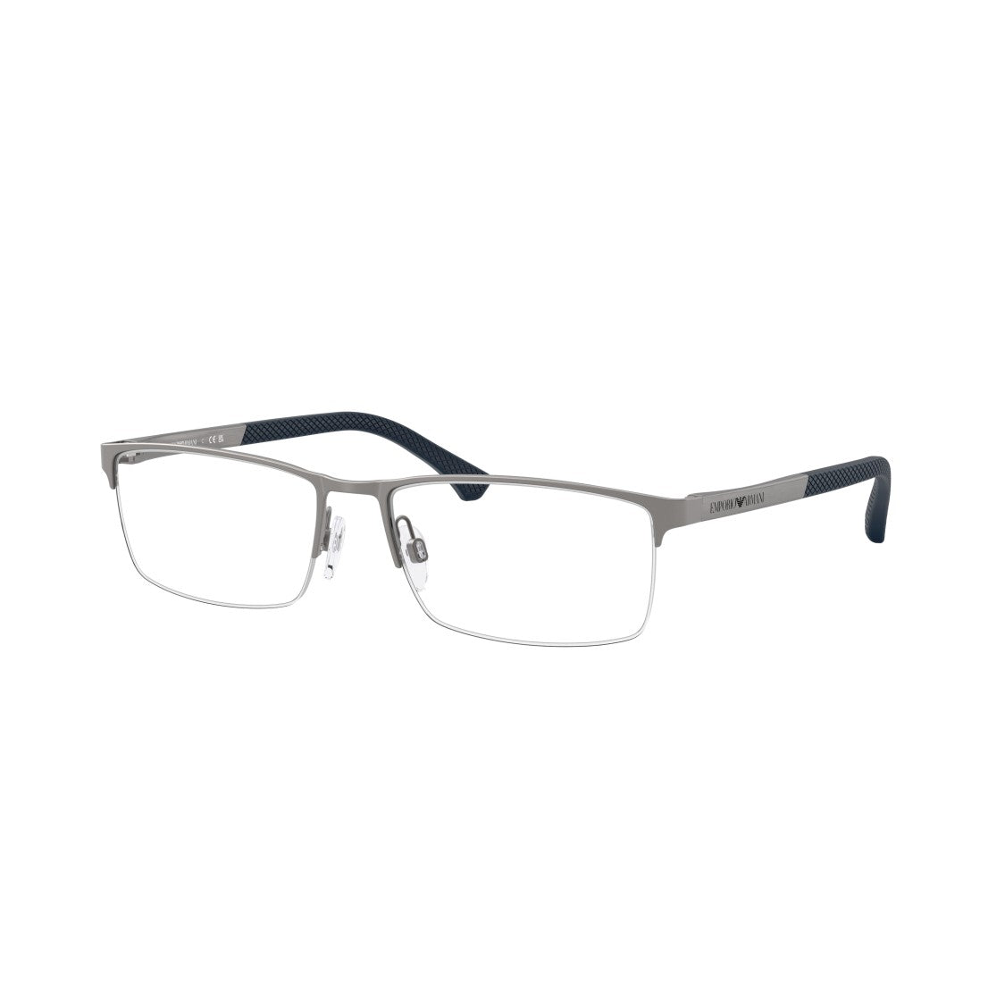 Emporio Armani 0Ea1041 Rectangular Metal Frame Eyeglasses With Textured Tips