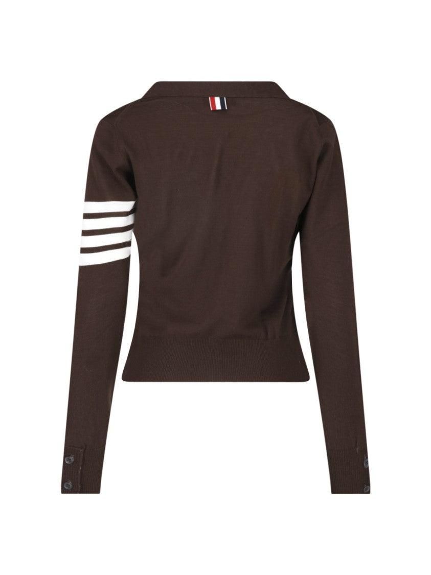 Thom Browne Brown Virgin Wool 4-Bar Cardigan
