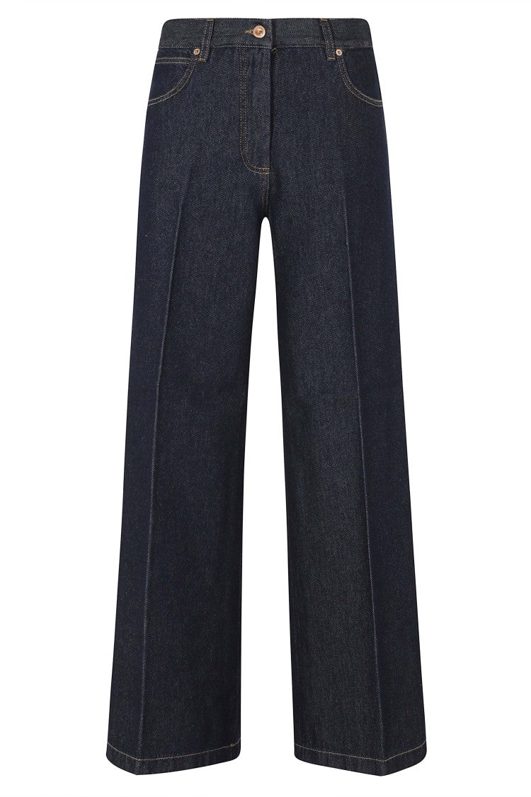 Aspesi Mod 0160 Blue High-Waist Wide-Leg Jeans