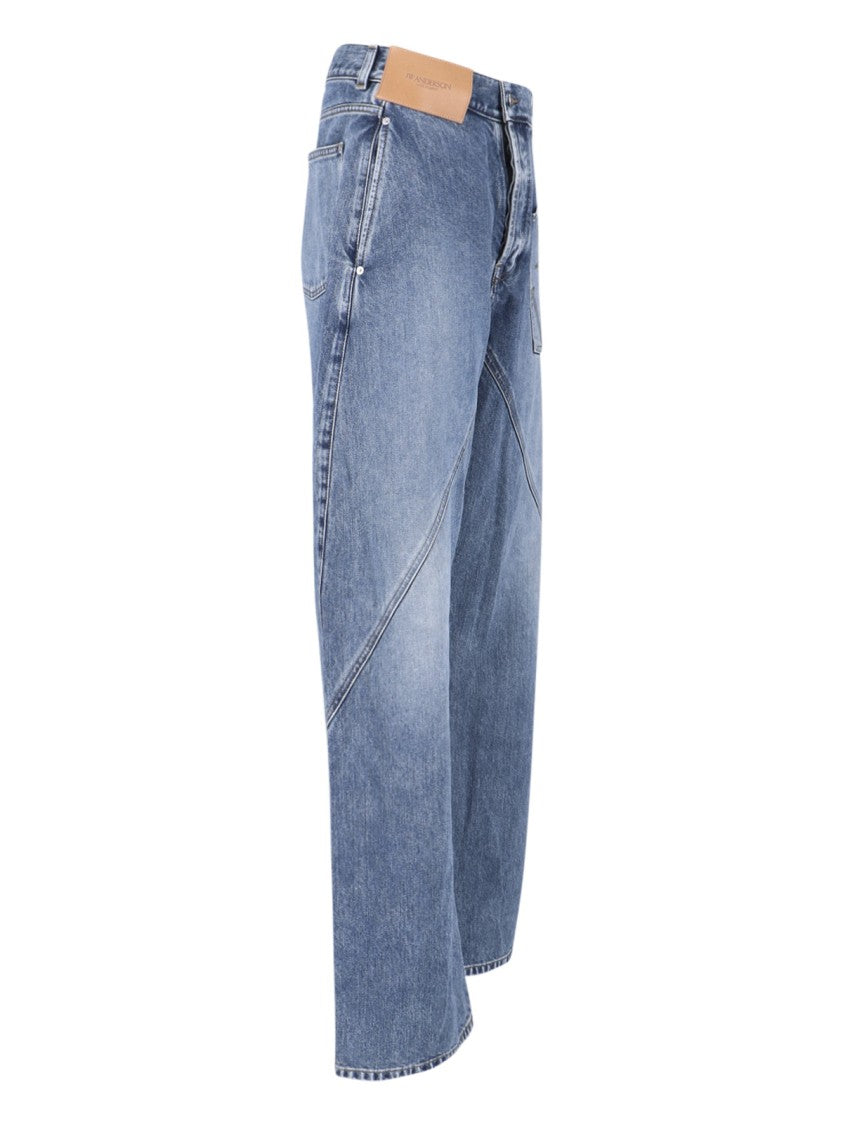 J. W. Anderson Blue Twisted Workwear High-Waisted Jeans