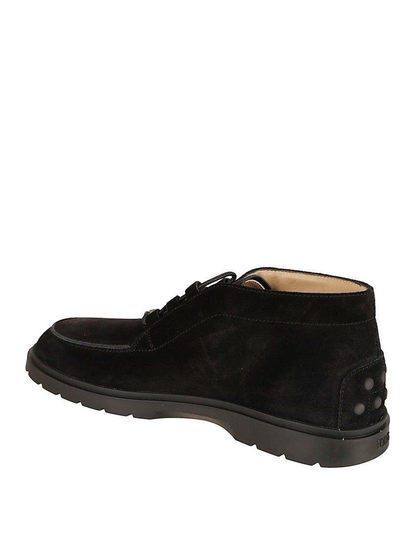 Tod's Suede Ankle Boot With Elastic Drawstring