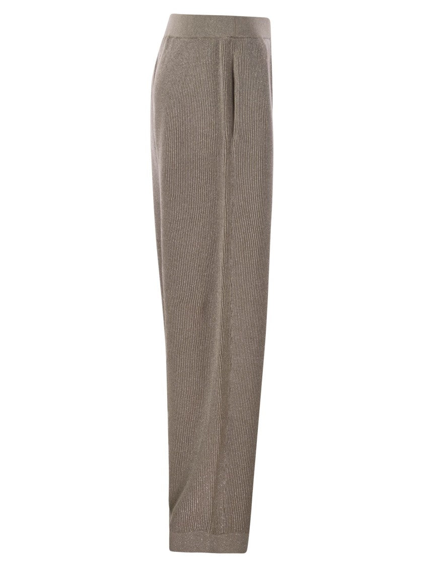 Brunello Cucinelli English Rib Cotton And Viscose Pants