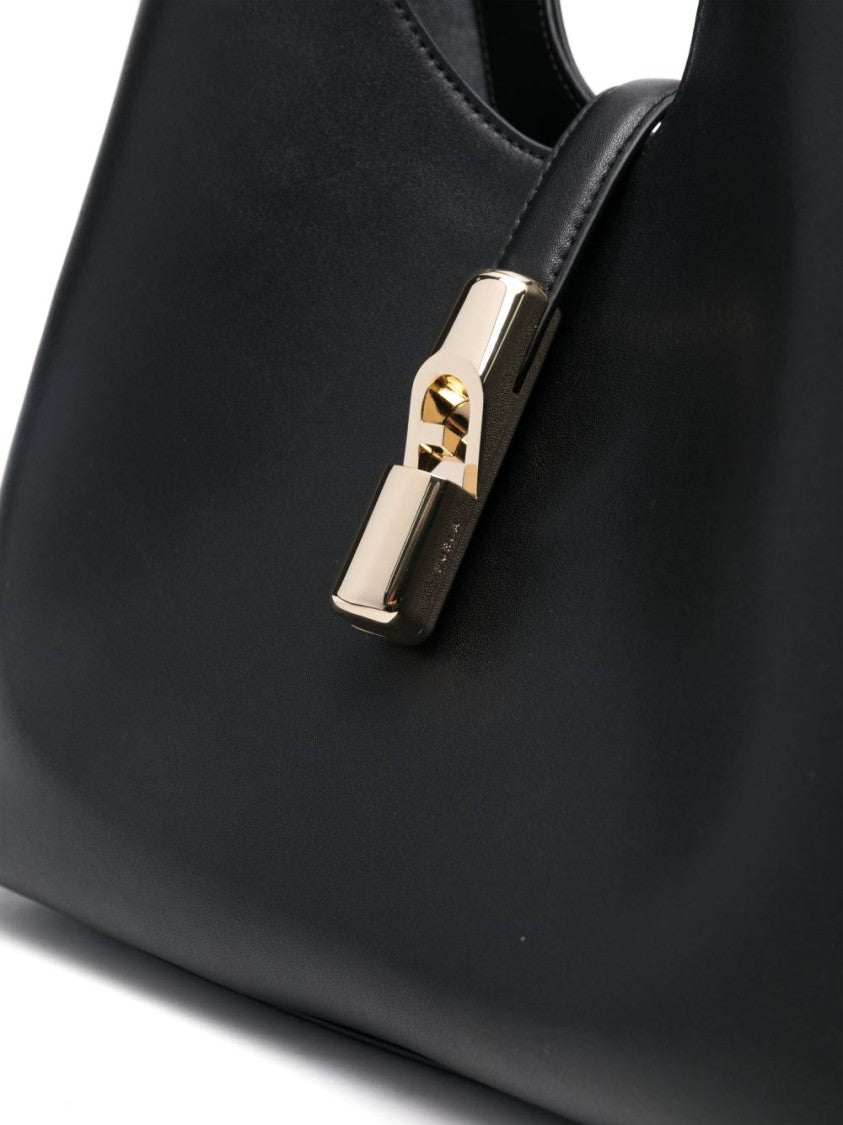 Furla Black Calf Leather Shoulder Bag