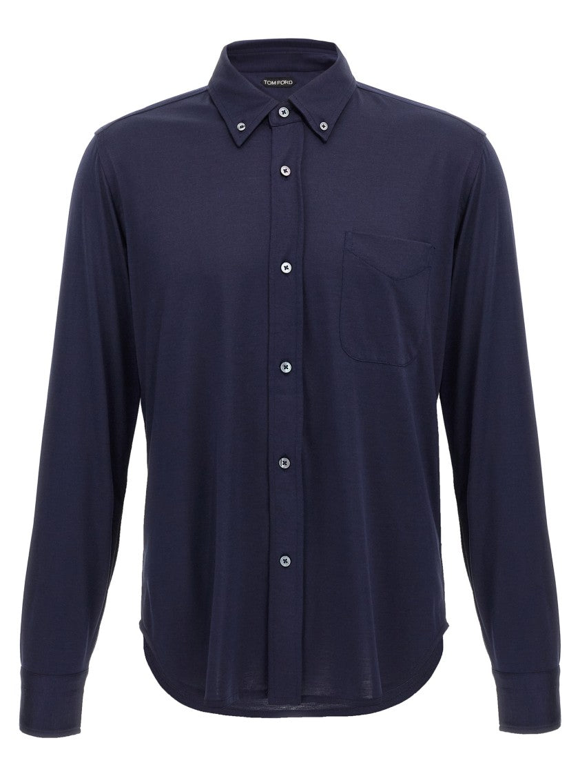 Tom Ford Silk-Cotton Blend Button-Down Shirt