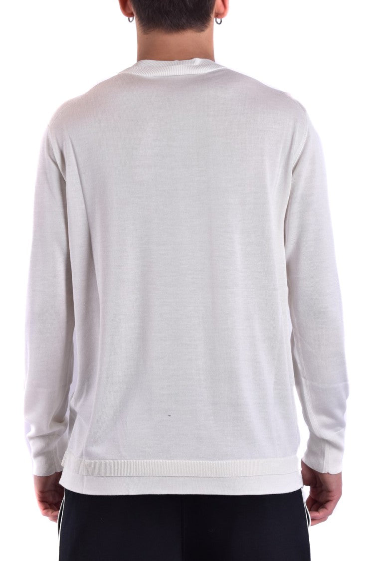 Neil Barrett Natural Knit Sweater With Ribbed Details