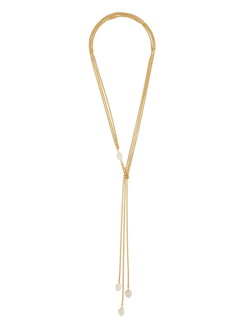 Golden Goose Necklace With Pearls