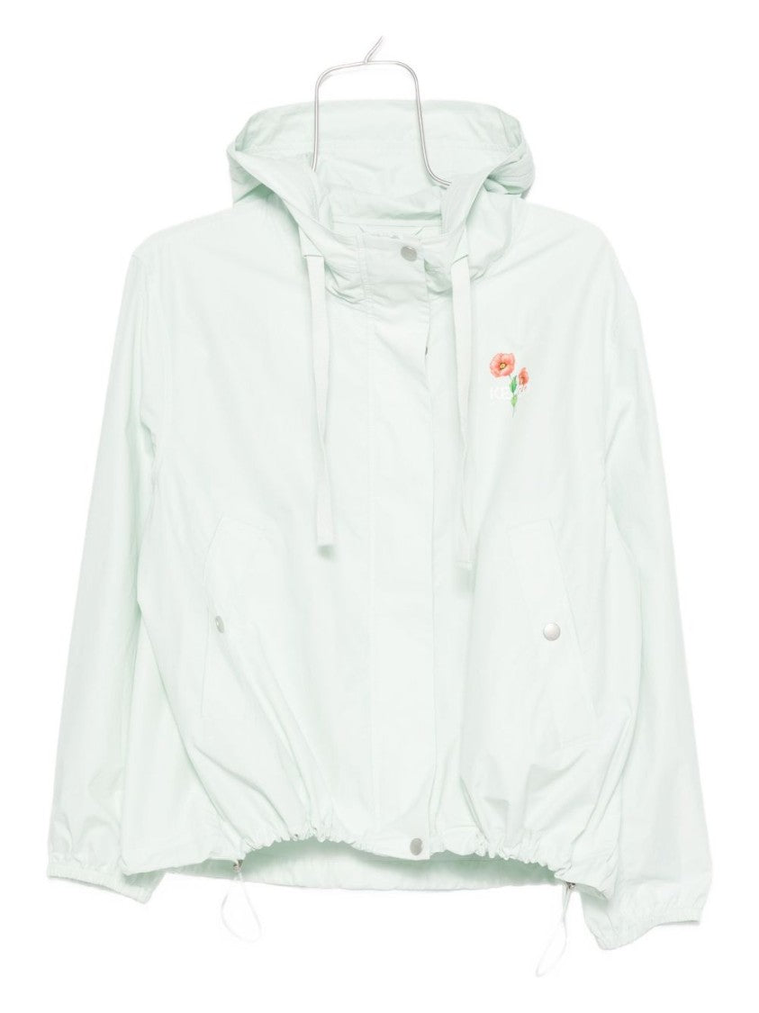 Kenzo Light Green Floral Print Hooded Jacket