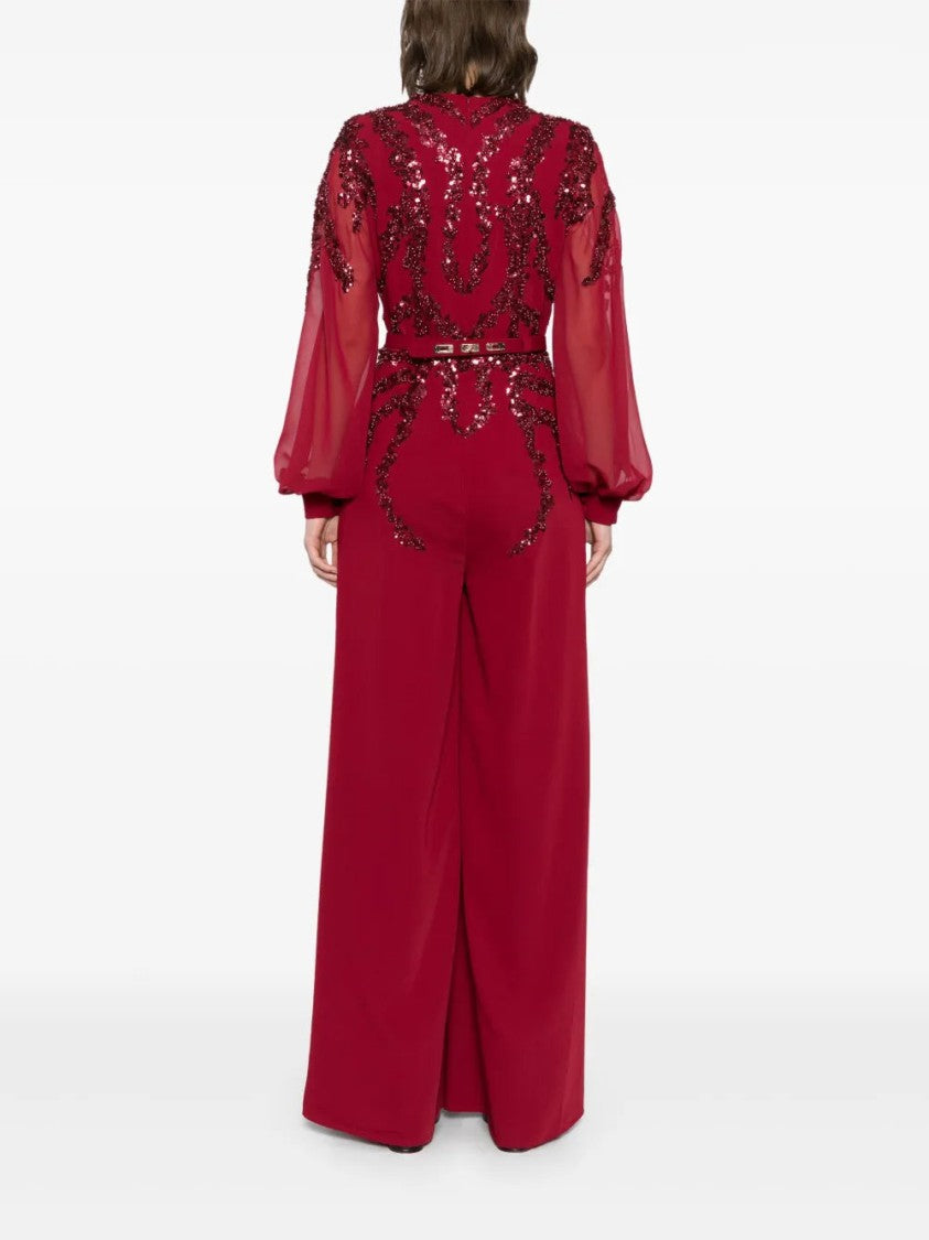 Saiid Kobeisy Blue Beaded Jumpsuit