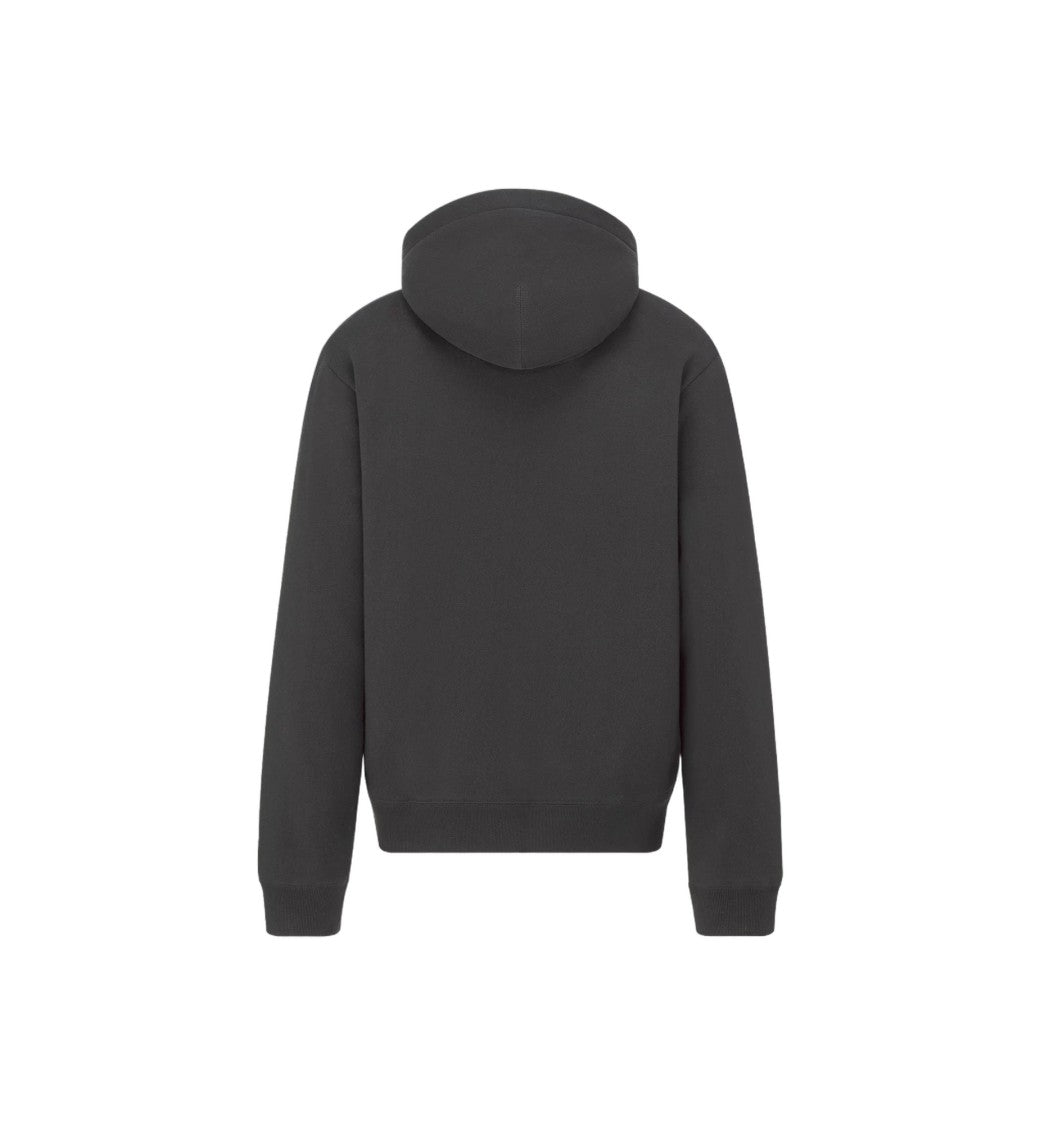 Dior Fluorescent Halo-Print Black Cotton Fleece Hoodie