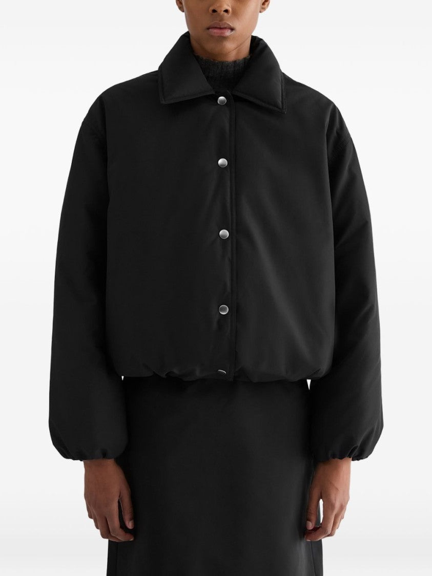 Jil Sander Black Cropped Boxy Puff Structure Jacket