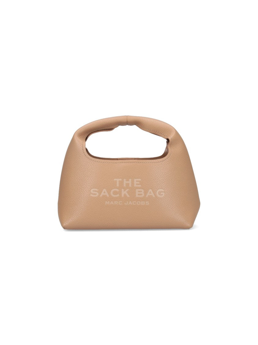 Marc Jacobs Beige The Sack Hammered Leather Handbag