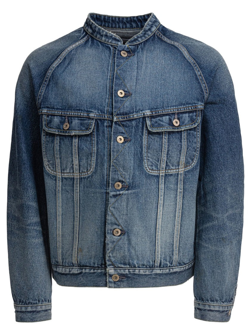 Nonnative Button-Up Denim Jacket With Zigzag Placket