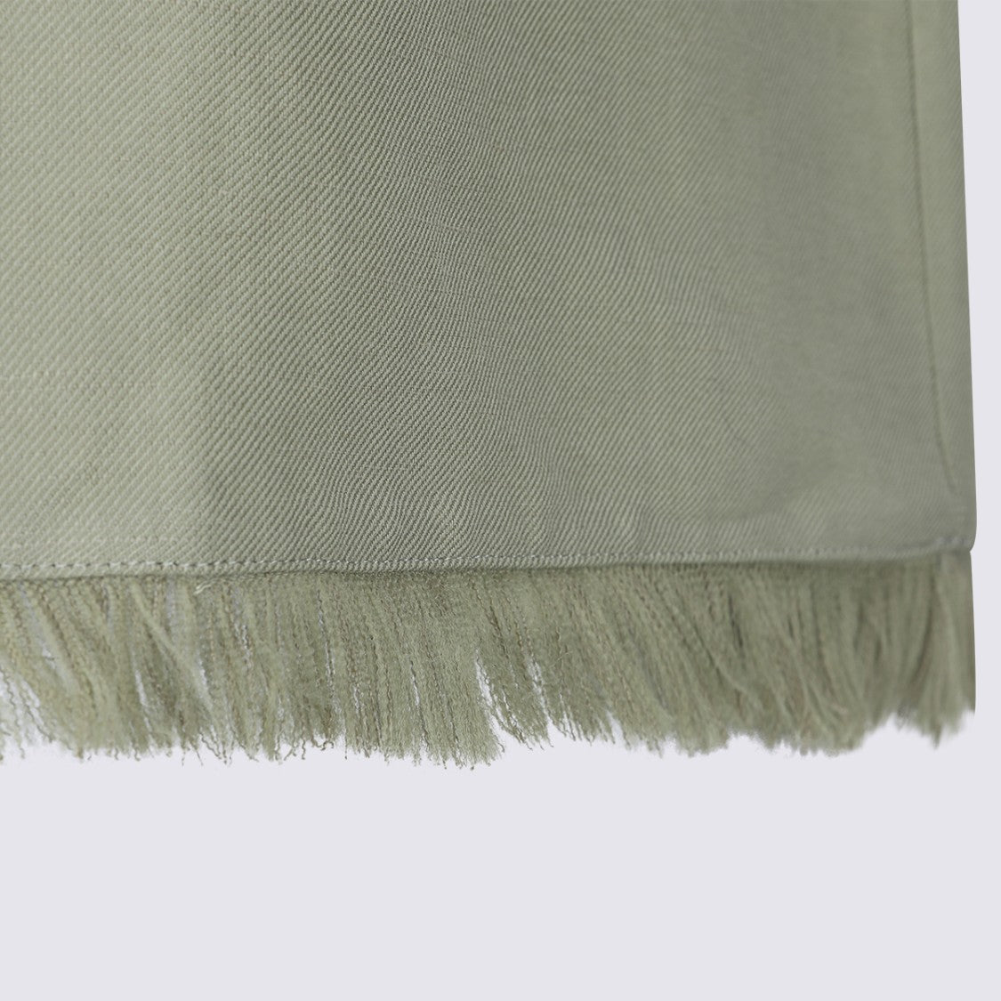 Antonelli Firenze Fringe-Detail Sleeveless Top In Muted Sage Green
