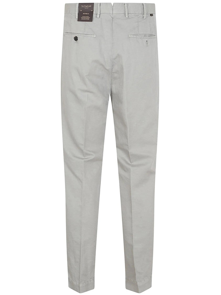 Incotex Blue Tailored Flat Front Trousers