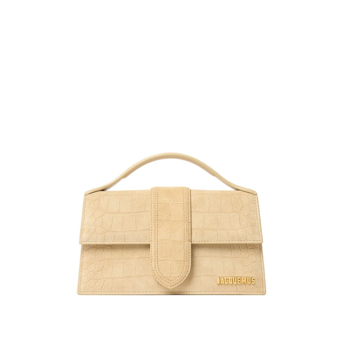 Jacquemus Beige Suede Animal Print Top Handle Bag