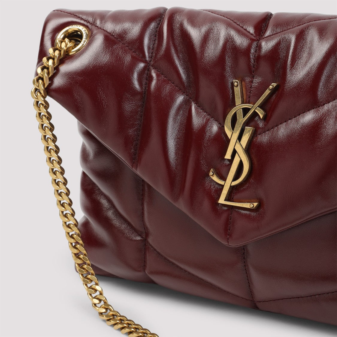 Saint Laurent Puffer Red Calf Leather Shoulder Bag