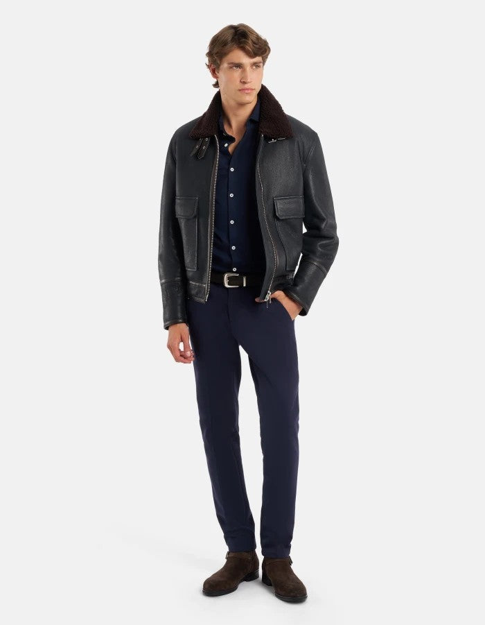 Dondup Blue Straight-Leg Five-Pocket Jeans