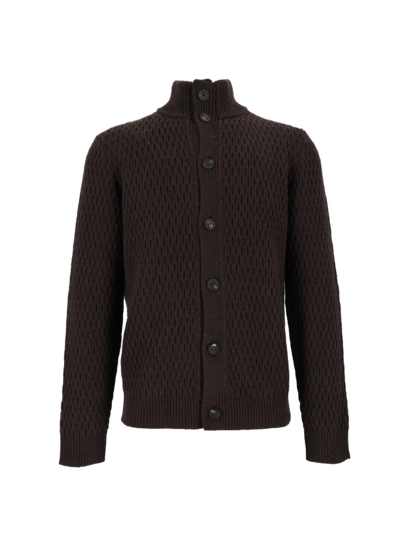 Peserico Textured Button-Up Knit Sweater