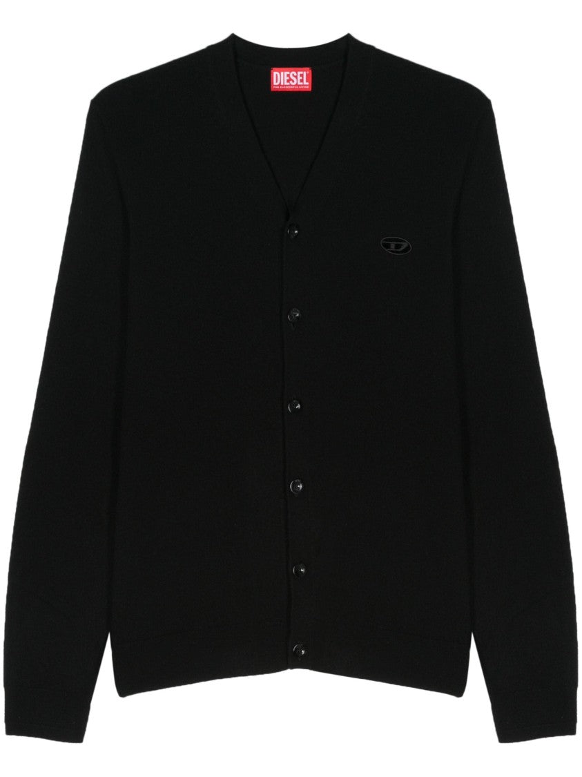 Diesel Black K Zannis Wool Recycled Cashmere Cardigan