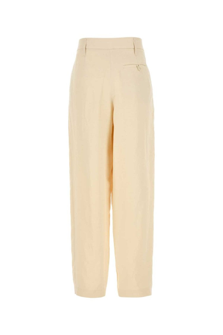 Stella Mccartney Cream Viscose Blend Wide-Leg Pant