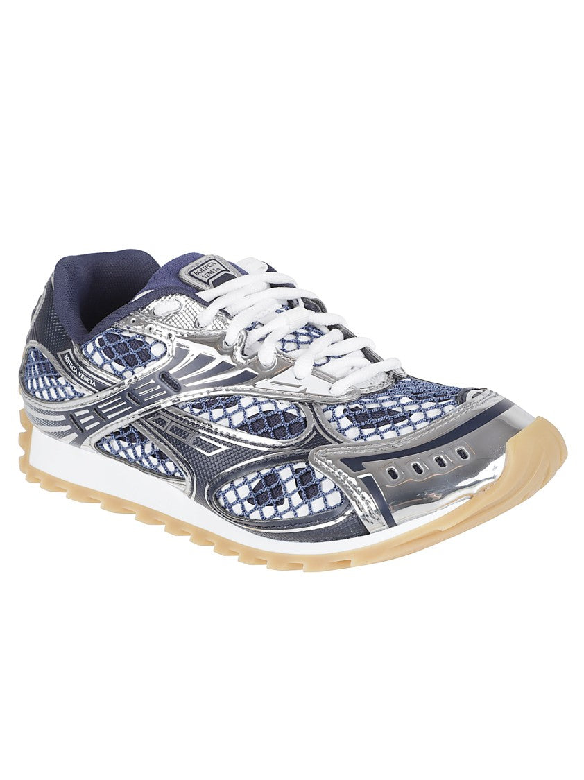 Bottega Veneta Dark Blue Silver Futuristic Sneakers