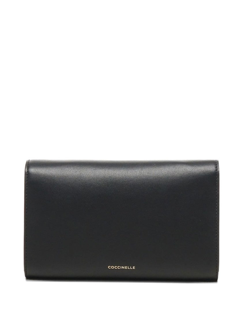 Coccinelle Smooth Black Leather Shoulder Bag