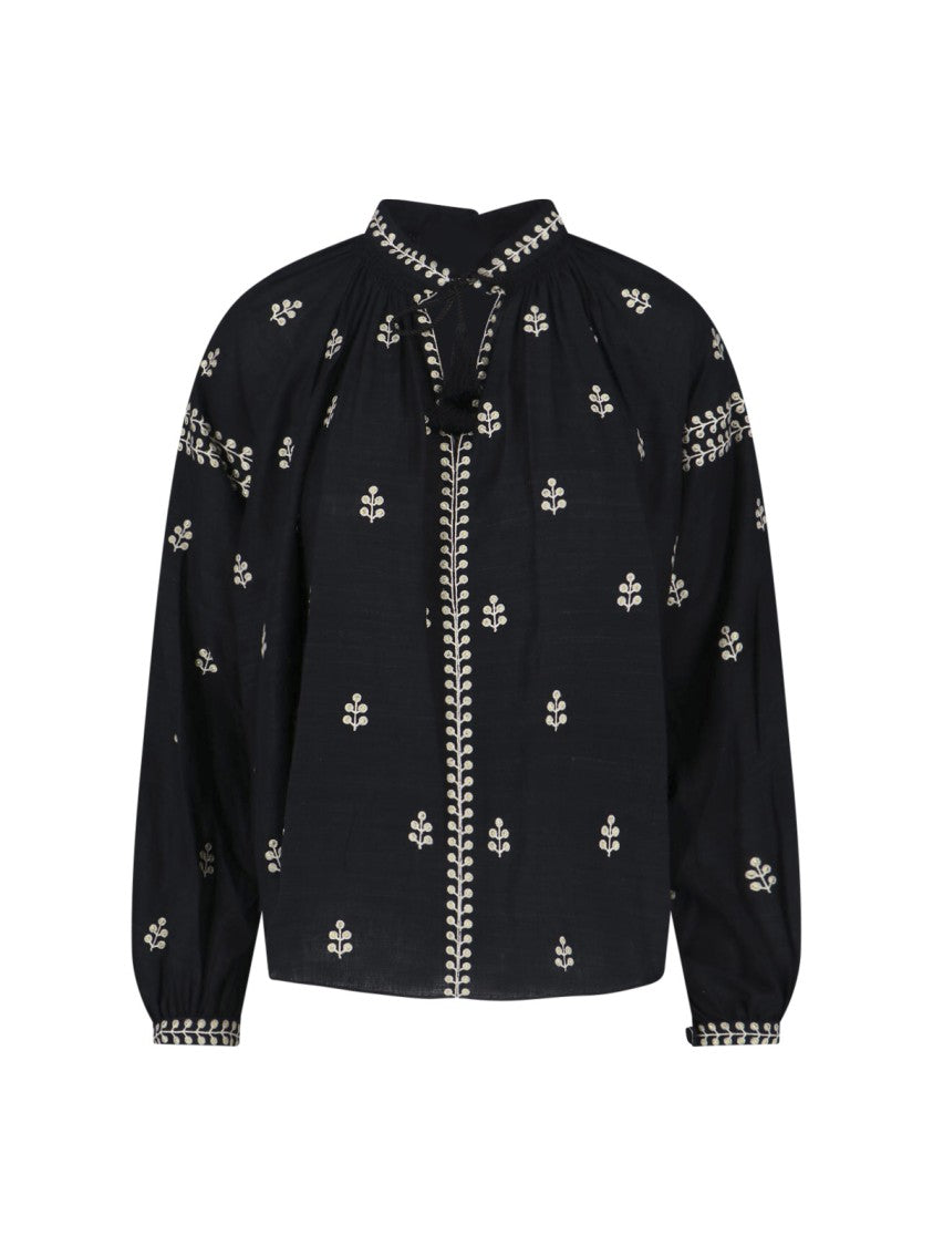 Isabel Marant Tailored Black Shirt With Pointed Collar