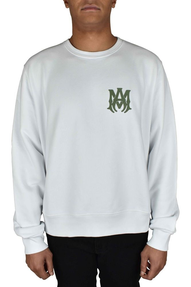 Amiri White Cotton Sweatshirt With Khaki Logo Print