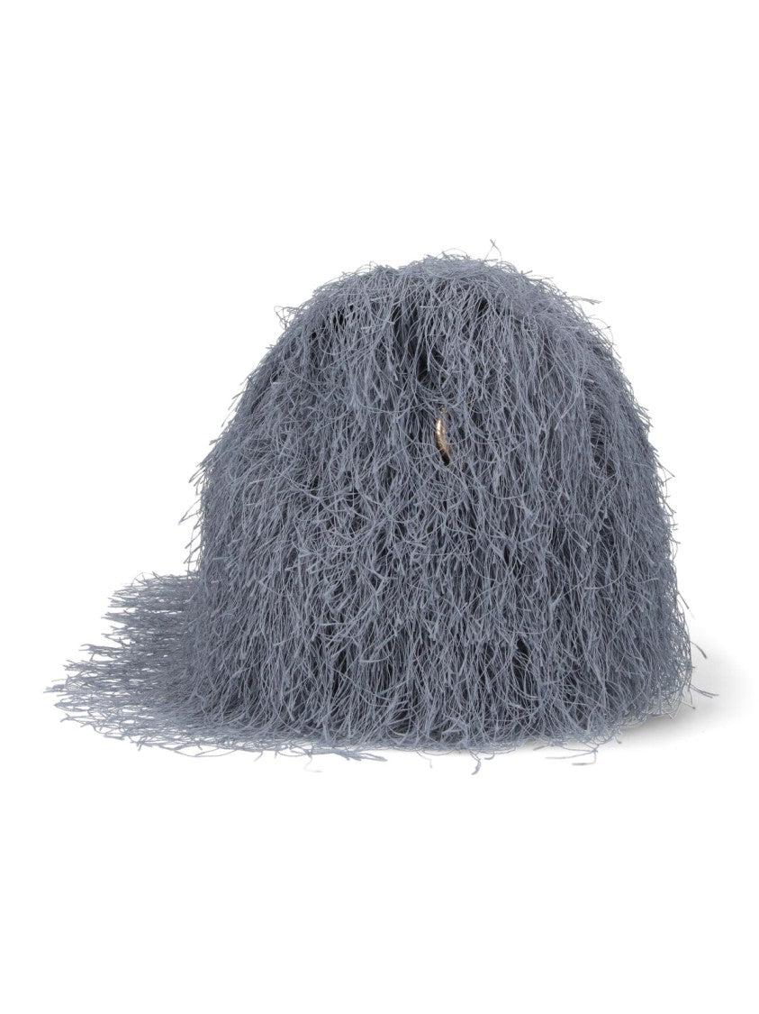 Dries Van Noten Fringe-Textured Grey Leather Shoulder Bag