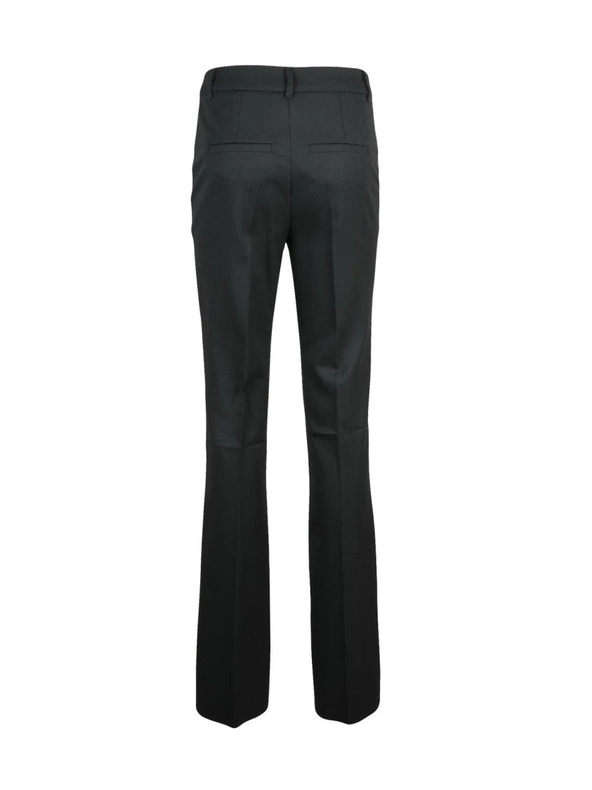 Marella Tailored Black Trousers With Slight Flare And Polished Finish