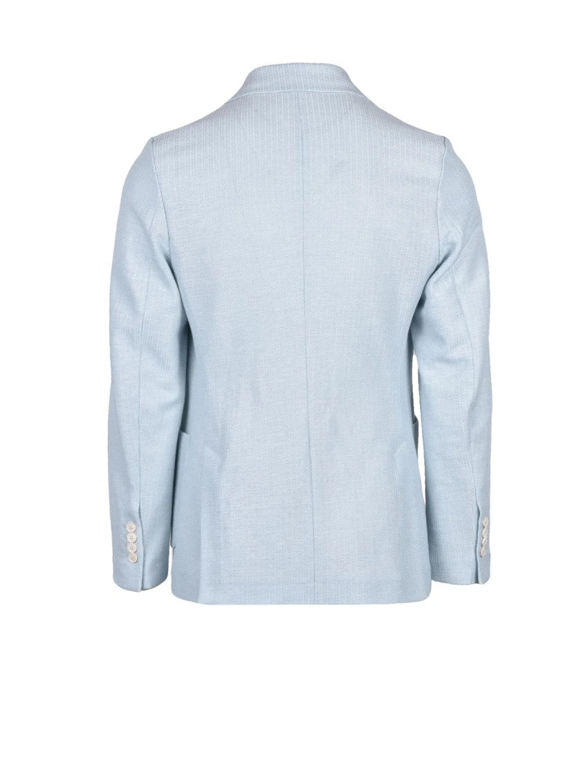 Circolo 1901 Light Blue Cotton Linen Double-Breasted Jacket
