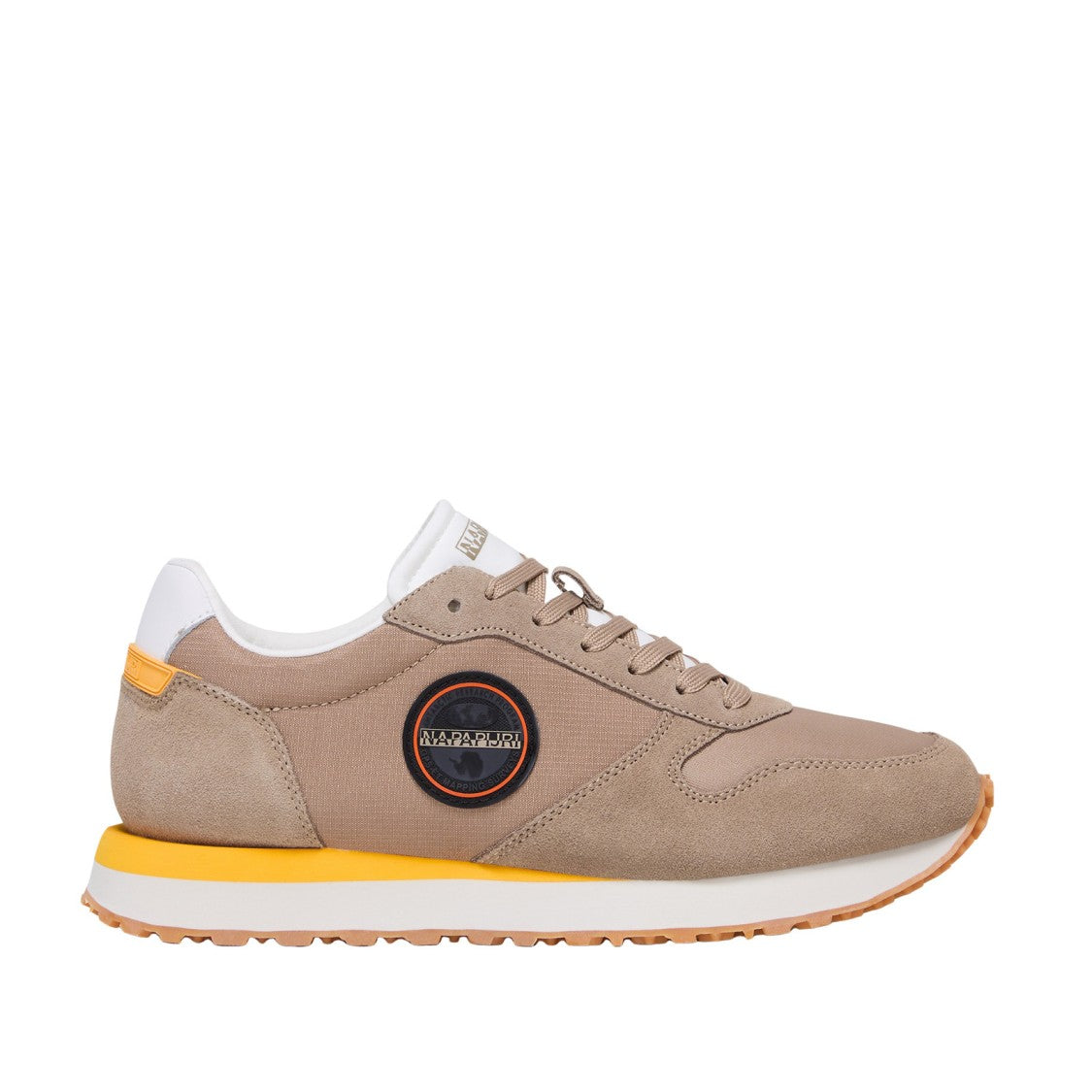 Napapijri Beige Suede And Technical Fabric Sneakers