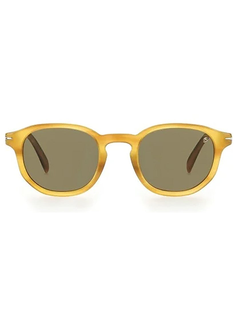 David Beckham Yellow/Orange Db 1007/S Rounded Acetate Sunglasses