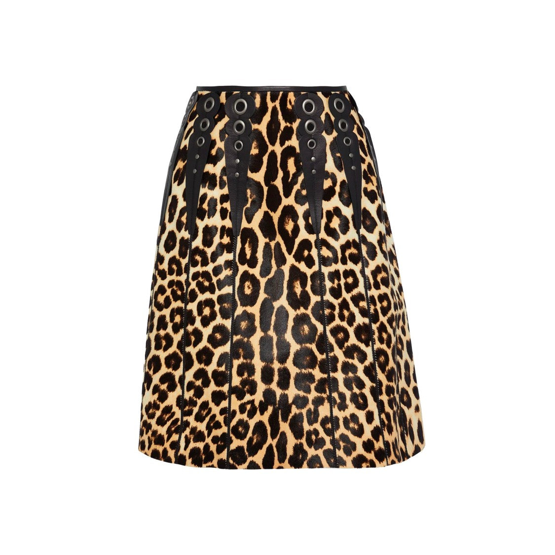 Bottega Veneta Leopard Print Calf Hair Skirt
