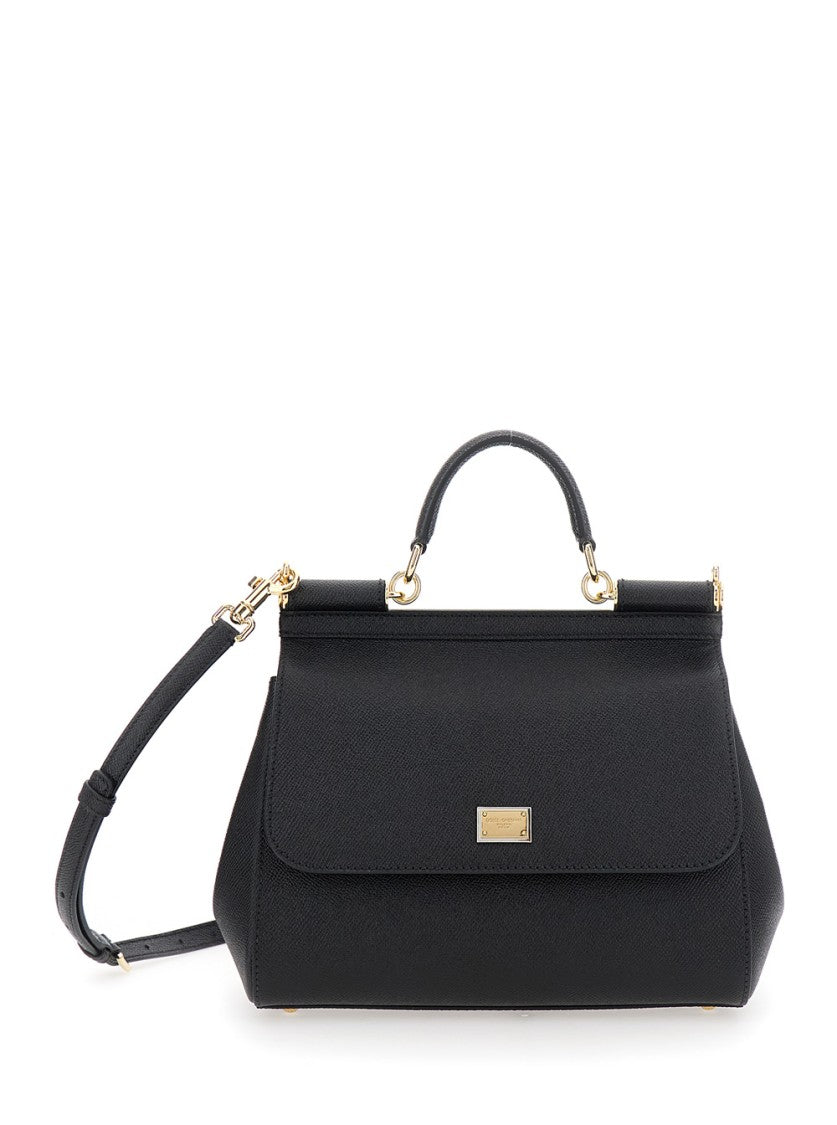 Dolce & Gabbana Black Structured Shoulder Bag