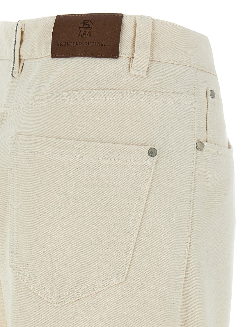 Brunello Cucinelli Garment-Dyed Cotton Denim Jeans