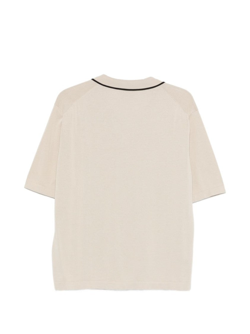 Aspesi Beige Short-Sleeve Shirt With Minimalist Design And Notched Collar