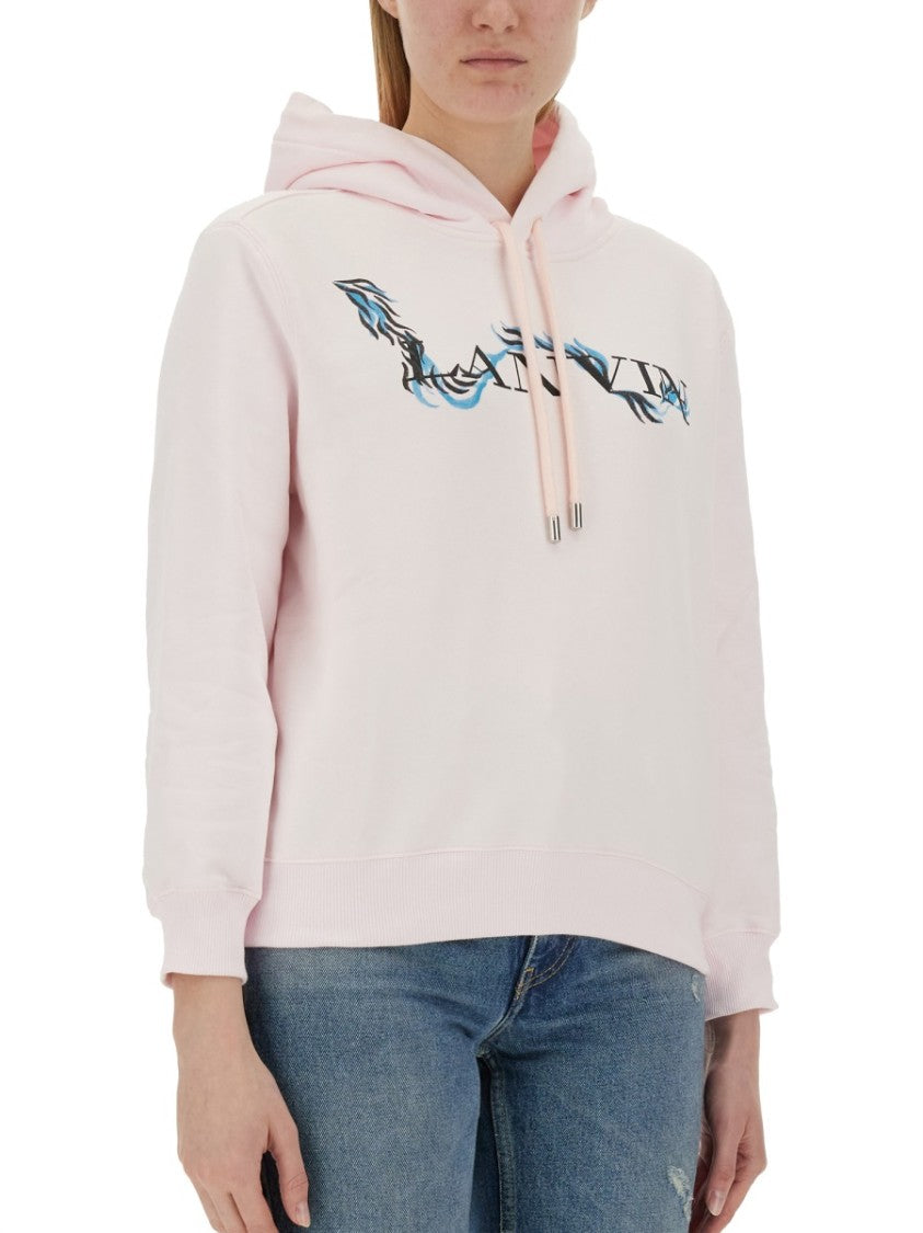 Lanvin Relaxed Fit Cotton Sweatshirt With Front Print