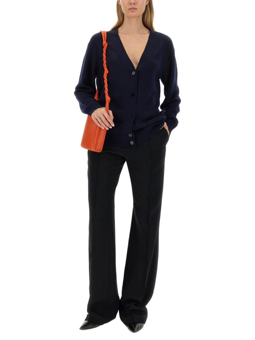 Jil Sander Relaxed Fit Black Wool Cardigan