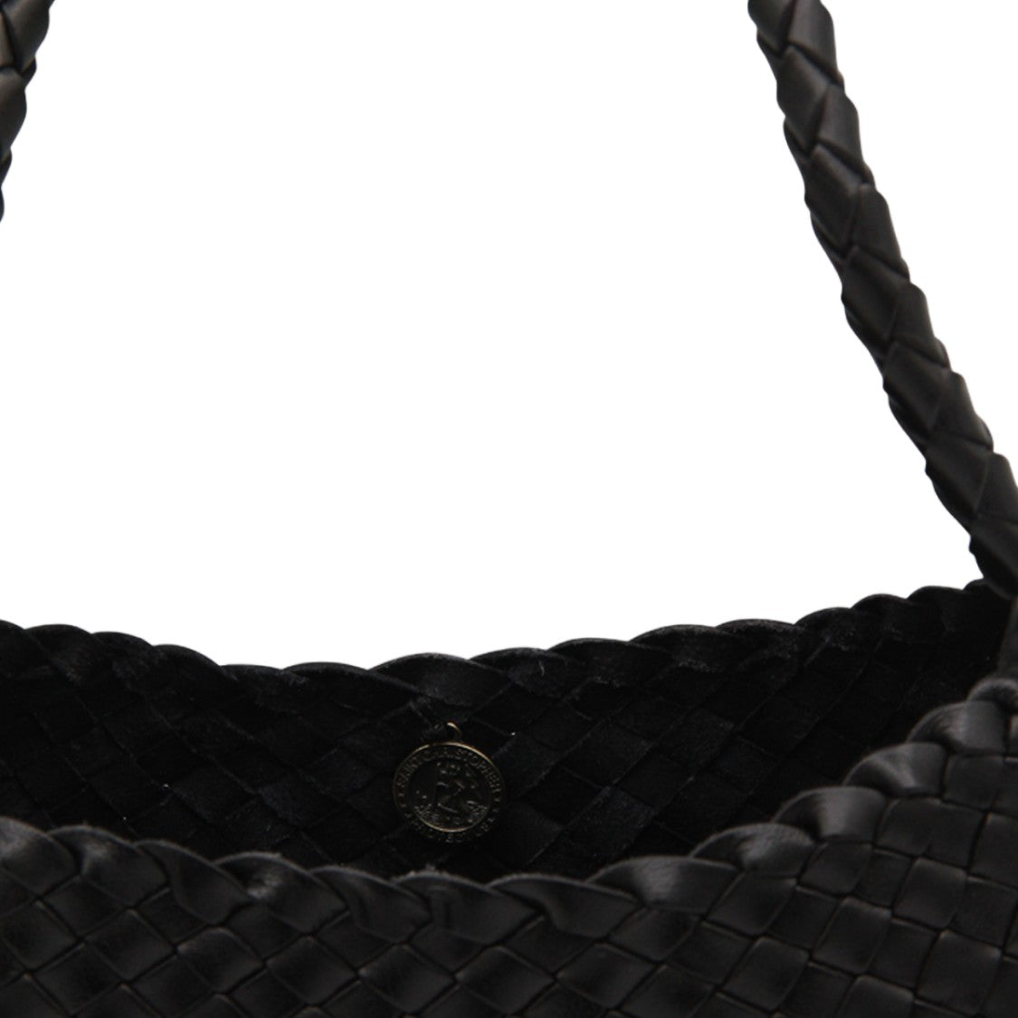 Dragon Diffusion Black Woven Braided Handle Shoulder Bag