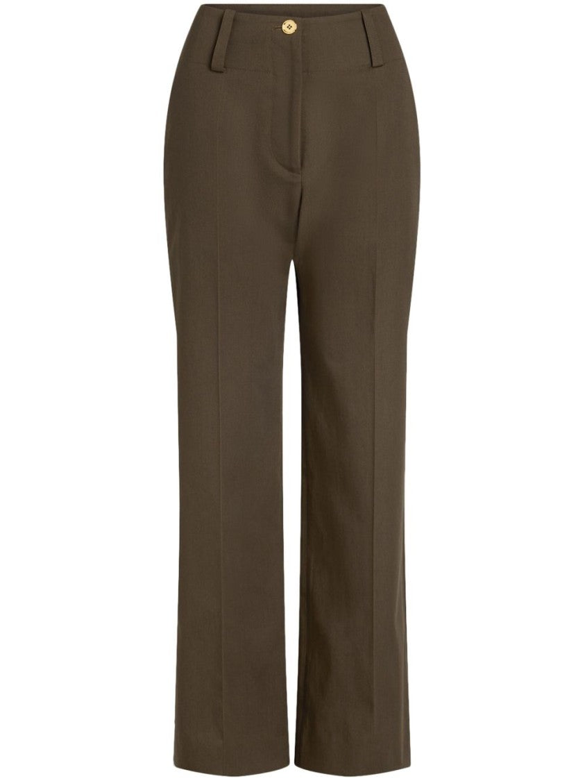 Patou Tailored Brown Trousers With High Waist