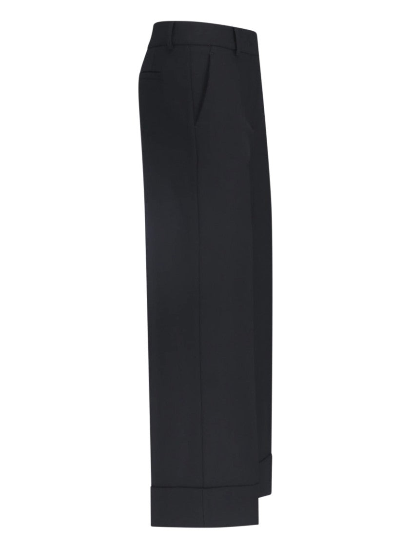 Incotex Black Stretch Wool Flared Tailored Pants
