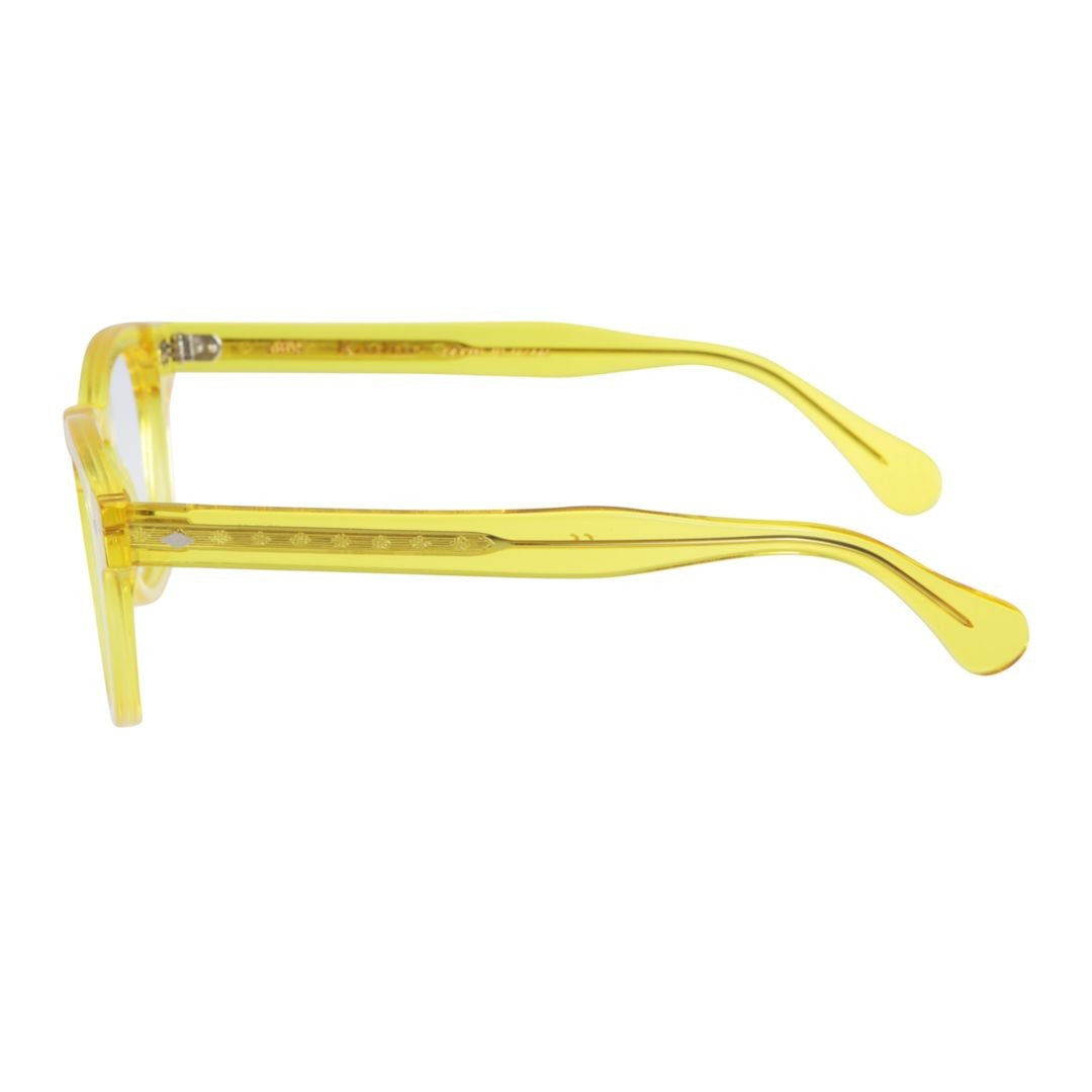 Kador Woody Cal 49 Translucent Yellow Rounded Square Eyeglasses